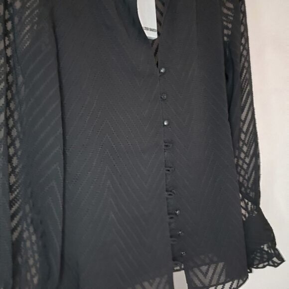 NWT Walter‎ Baker Justice Chevron Ruffle Long Sleeve Top Size Small - Picture 8 of 12